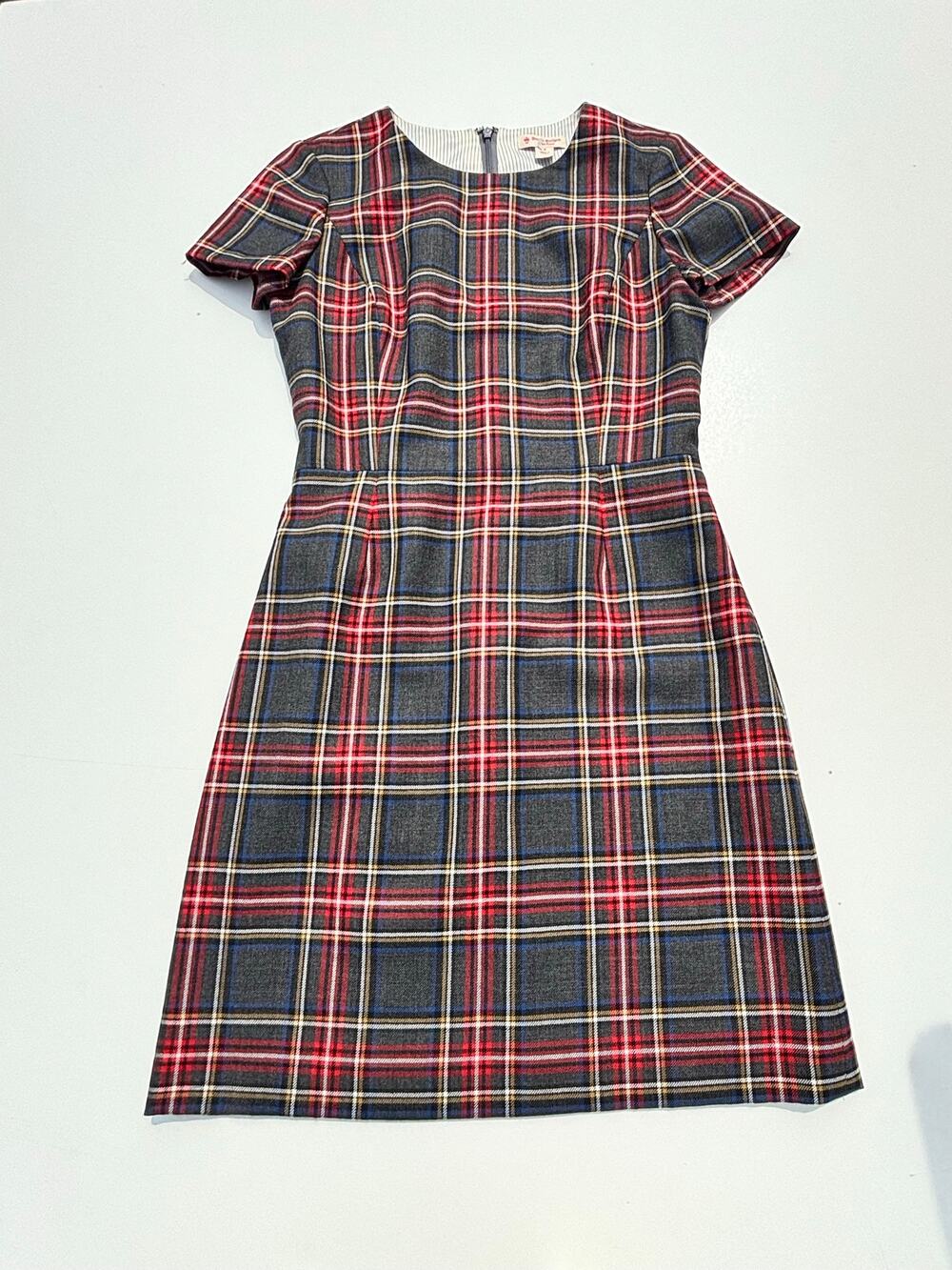 Brooks Brothers Red Fleece Plaid Wool Short Sleeve Shift 4